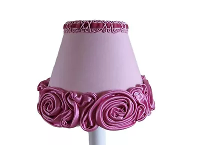 Pink Ribbon Rose Ruffle Chandelier Shade 5  Mini Lamp Sconce Shade Girl's • $5