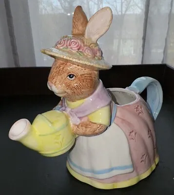 8” Tall Miss Bunny Rabbit Ceramic Pitcher. Great For Easter. Rare And Fun Find • $20