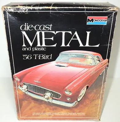 1977 MONOGRAM DIE-CAST METAL & PLASTIC '56 T-BIRD 1:24 MODEL KIT Japan Rare New • $86.29