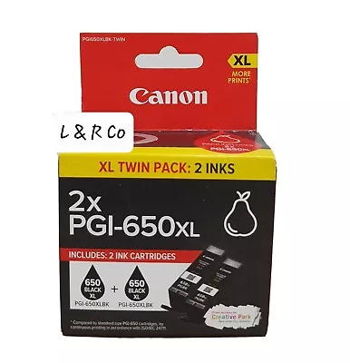 Genuine Canon PGI-650XL 650XL TWIN Pack For MG5660 MG5560 MX926 MG7160 • $47.50