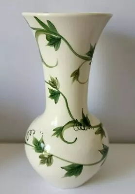 Emerson Creek Pottery Vase Bedford Virginia 1994 Green White Ivy Leaves Vines  • $19