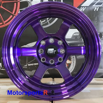 MST Wheels Time Attack 15 X8 +0 Purple Step Lip Stance 4x114.3 4x100 • $727.08