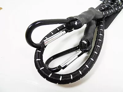 Bungee Cord Stretch Cords With Carabiner Clips 3.25 Feet Tie Downs Black Clasps • $10.99