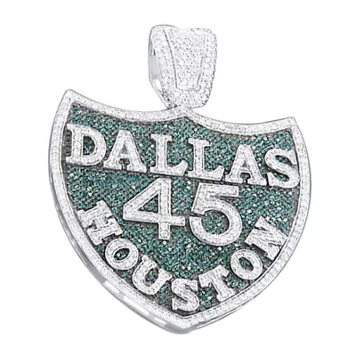 7.26ct Simulated Diamond14k White Gold Plated Men's  Texas Terstate 45  Pendant • $813.14