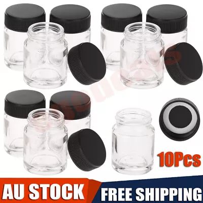 10Pcs 22cc Glass Airbrush Bottles Using On Standard Dual Action Airbrushes AU • $21.49