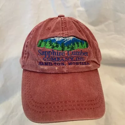 Vintage Sapphire Lumber Co. Hamilton Montana Embroidered Baseball Hat Cap Red OS • $14.97