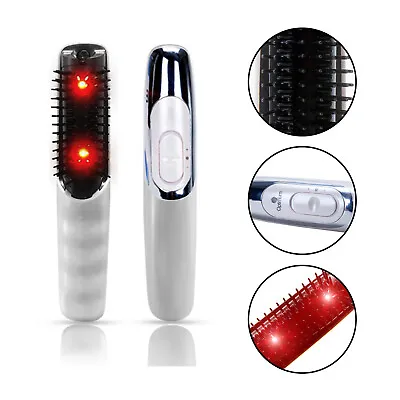 Electric Infrared Laser Hair Care Comb Vibrating Massager Hair Growth Care Brush • £11.78