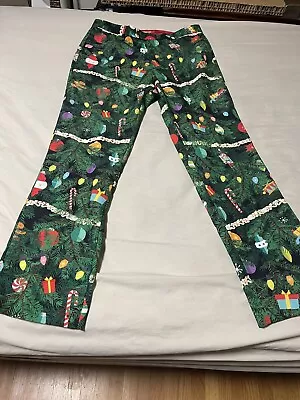 SHINESTY Colorful Green CHRISTMAS TREE PANTS Ugly Sweater Party Gear Men's 32x32 • $32.29