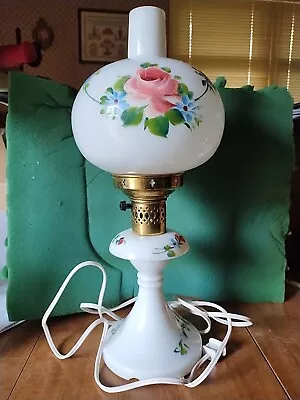 Antique Floral Glass Lamp • $25