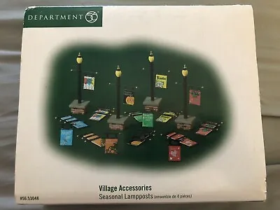 NEW Dept 56 Seasonal Lampposts With Banners RETIRED 53048 Village Accessories • $69.98