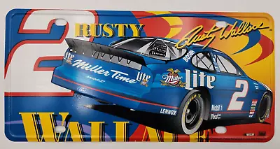 Rusty Wallace Metal License Plate NASCAR #2 Penske Racing Miller Lite Ford • $7.98