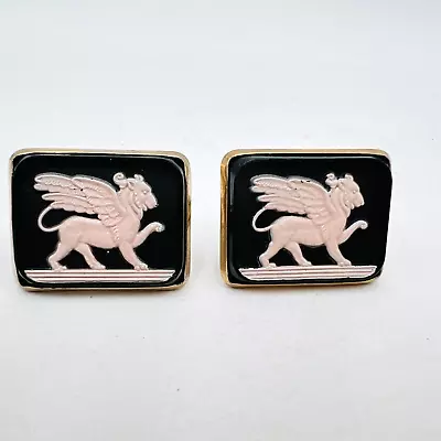 VTG Winged Lion Light Pink/Black Men’s Cufflinks • $14.95