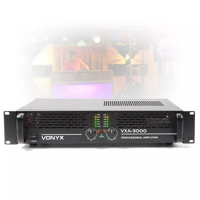 VXA-3000 Two Channel Power Amplifier Bridgeable DJ PA Amp 2U 19  Mount 3000W • £289