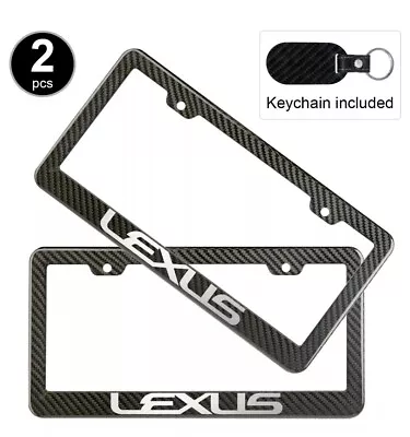 2pcs Set Lexus Text License Plate Frame Carbon Fiber Look Style Glossy Plastic • $21.95