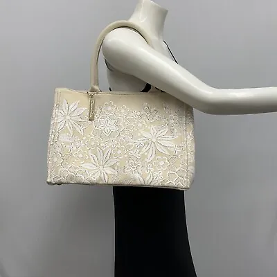 Oscar De La Renta Tote Bag Purse Khaki Floral Neiman Marcus For Target MINT Cond • $42.53