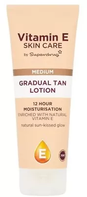 Superdrug Vitamin E Gradual Tan Lotion Fake Tan MEDIUM SHADE 200ml • £9.95