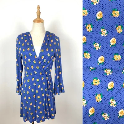 $6 • Buy Womens Size 10 S NWT ASOS Maternity Or Regular Fit Blue Floral Long Sleeve Dress
