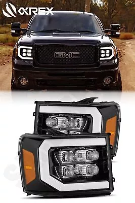 AlphaRex Jet Black Nova LED Projector Headlights For 2007-2013 GMC Sierra 1500 • $1125