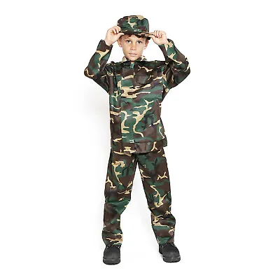 Child Kids US Army Camo Camouflage Soldier Military Marine Boy Costume Uniform • $20.98
