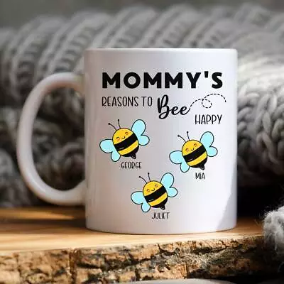 Mommy's Reasons To Bee Happy Mother's Day Gifts Mug Custom Gift For Mom Mommy • $18.85