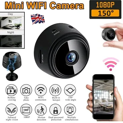 HD 1080P Mini Spy Wifi Camera Hidden Micro Home Security Night Vision Motion Cam • £10.55