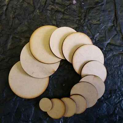 Wooden MDF Circle Shape 3mm MDF Craft Tags Disc Decoration Card Making • £2.99