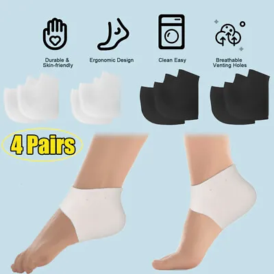 Heel Cups 4 Pairs Silicone Heel Protectors For Heel Pains Cracked Heels Heel • $11.39