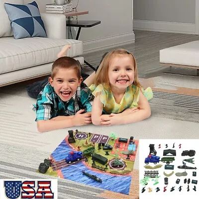 32PCS Battle Squad Army Playset Toy Soldiers Military Plastic Figurine Figure • $31.34