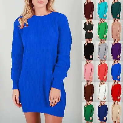 £9.99 • Buy Ladies Womens Oversized Long Sleeve Sweater Chunky Knitted Long Jumper Dress Top