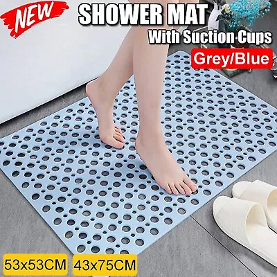 Bath Mat Non-Slip Anti Mould Shower Mats TPE Bathroom Bathtub Suction Mat Floor • $20.99