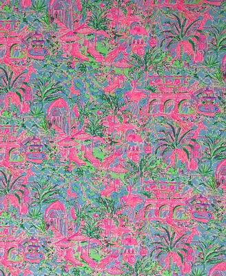 Lilly Pulitzer Cotton Poplin Fabric Bali Blue Spotted On Worth 36  X 57  • $26