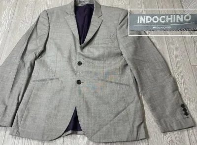 INDOCHINO Bespoke Recent Gray Sport Coat 2 Btn 2 Vents Sz 40 Working Cuffs (t14) • $63.99