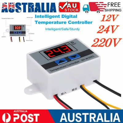 Digital LED Temperature Controller Thermostat Control Switch W/ Waterproof Probe • $12.34