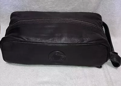 Canyon Outback Dark Brown Leather Shoe Toiletries Travel Bag 15x9 • $24.90