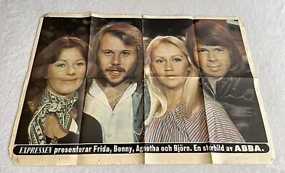 ABBA POSTER 1977 Swedish Magazine 1970s Vintage Rare • £23.75