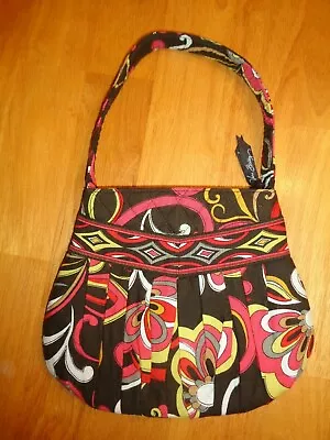 Vera Bradley Hannah Shoulder Bag Retired Puccini Brown Orange Floral Perfect Euc • $12