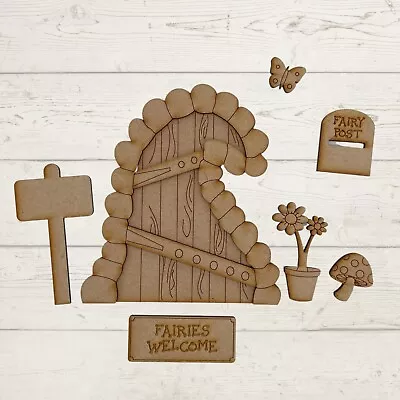 £4.95 • Buy MDF Wooden 12cm Fairy Door Elf Craft Blank Ready To Decorate Fairy Kit W
