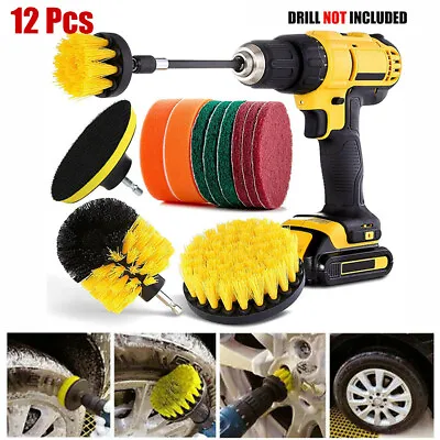 $14.95 • Buy 12PCS Drill Brush Attachment Set Power Scrubber Car Cleaning Kit Combo Scrub Tub