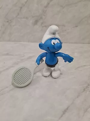 2002 McDonalds The Smurfs - Tennis Player - Happy Meal Toy Figure Racket Peyo • £0.99