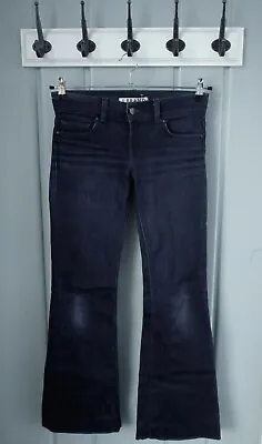 J Brand Lovestory Womens 26 Blue Flare Jeans Wide Bell Bottom Dark Stretch Denim • $19.99