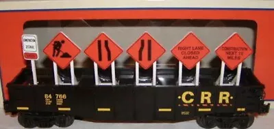 ✅lionel Gondola Car Construction Signs Accessory 6-84766! Road Fastrack Building • $54.99