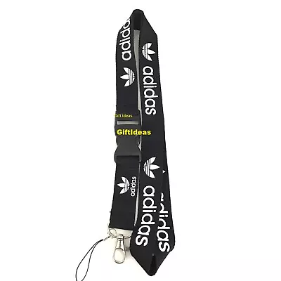 $4.93 • Buy Adidas Lanyard Detachable Keychain IPod Camera Strap Badge ID AdiBlack