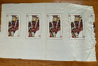 $11.99 • Buy Vintage Kitchy Large Playing Card King Queen Fabric Or Pillow Panel 38  X 61 