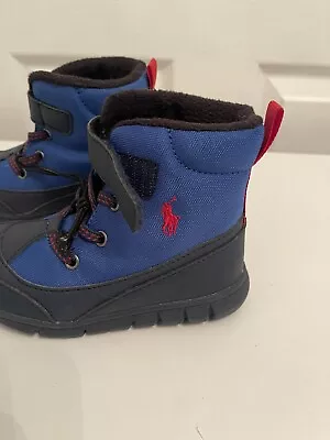 Boys Polo Ralph Lauren Boots Size Uk 8. EU 25. BNWT.  Elastic Laces New • £30