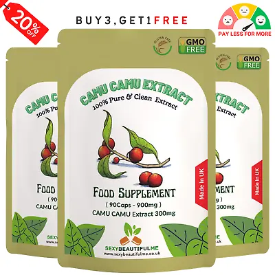 Camu Camu Capsules 900mg-Highest Natural Vitamin C Immunity & Help Adrenals • £3.99