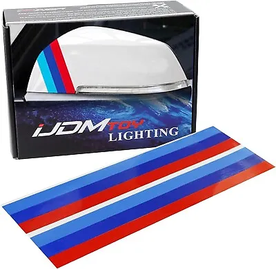$7.99 • Buy 2pc 9  M-Colored Stripe Decal Stickers For BMW Exterior Or Interior Decoration