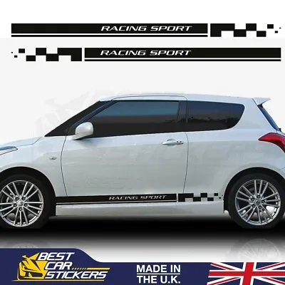 Side Racing Stripes Car Stickers /Car Graphics Vinyl Decals Made In UK • £19.99