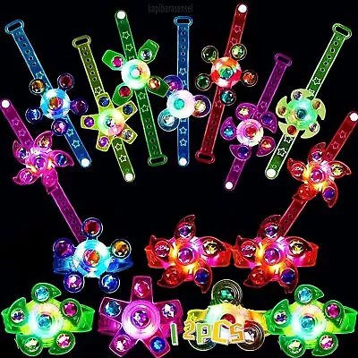 Random LED Light Up Fidget Spinner Bracelets For Everyone Party Supplies • £4.19