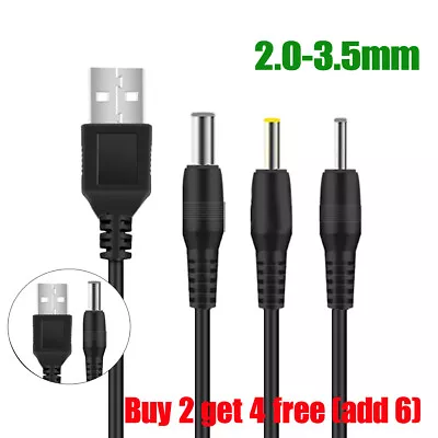 USB-A To 2.0-3.5mm Barrel Jack Male DC 5V Power Charger Plug Adapter Cable Lead • £2.77