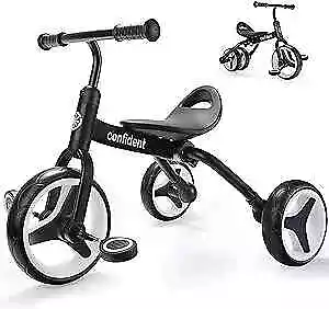  3 In 1 Tricycle For Toddler Age 2-5 Folding Toddler Bike& Toddler Black-mz • $93.29